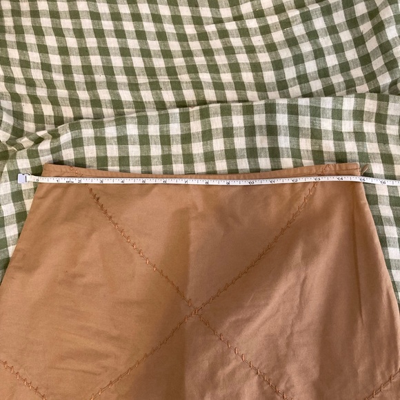 Vintage Odille Skirt: Tan and Pink Midi with Cutouts and Embroidery - Picture 7 of 9